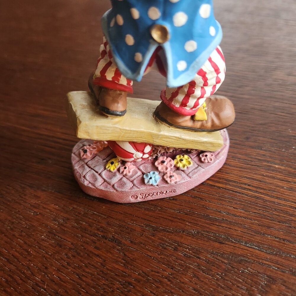 Spoontiques Balancing Circus Clown Swarovski Crystal Ball Vintage Top Hat Paint - Picture 6 of 10